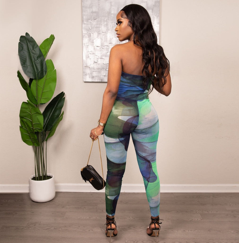 Giving me The Feels Jumpsuit (Blue)